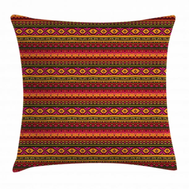 Cool Native Designs Aztec Decorative Native American Pattern Tribal Ethnic Boho Throw Pillow Multicolor 18x18 